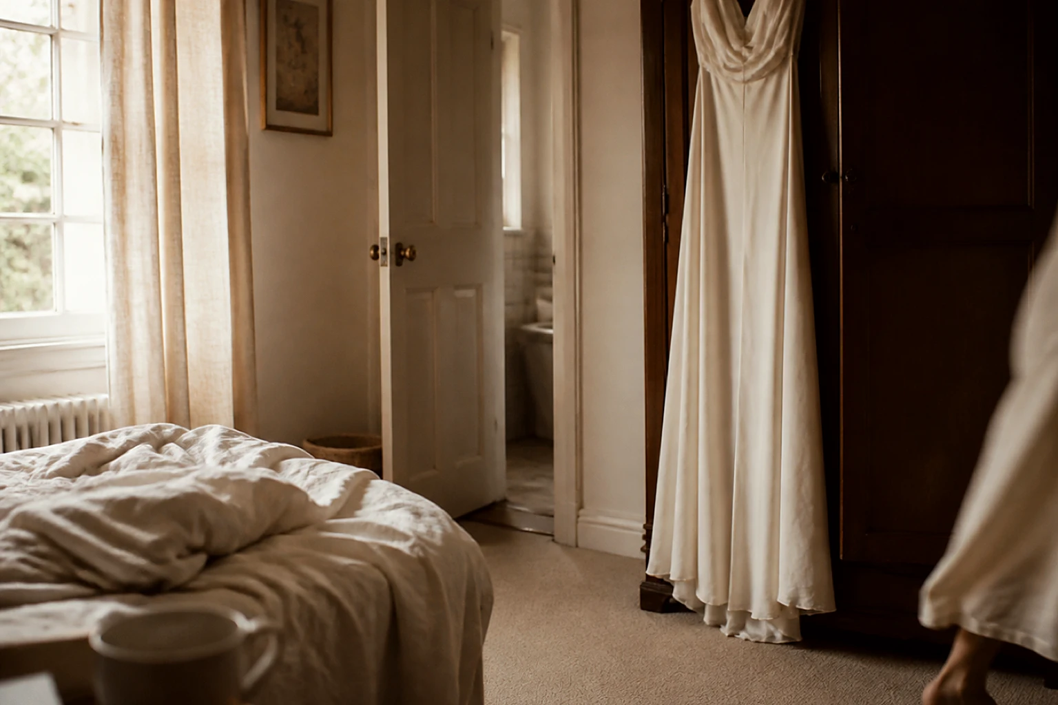 A slow wedding morning in an old countryside house